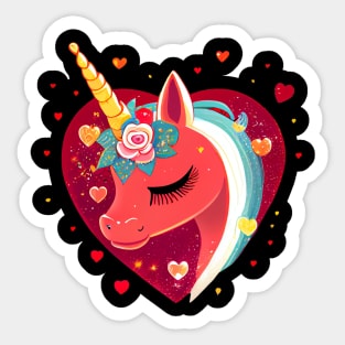 unicorn valentine Sticker